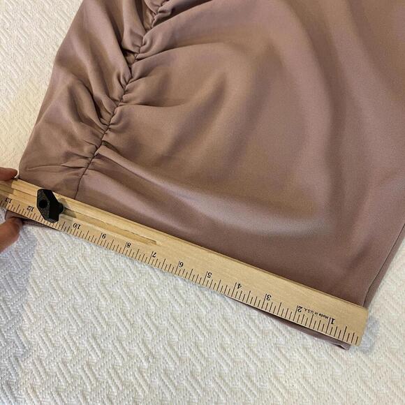 Aritzia Babaton Mayhew Midi Skirt Dusty Mauve Women's Size 4 Side Slit Stretchy - Picture 11 of 12